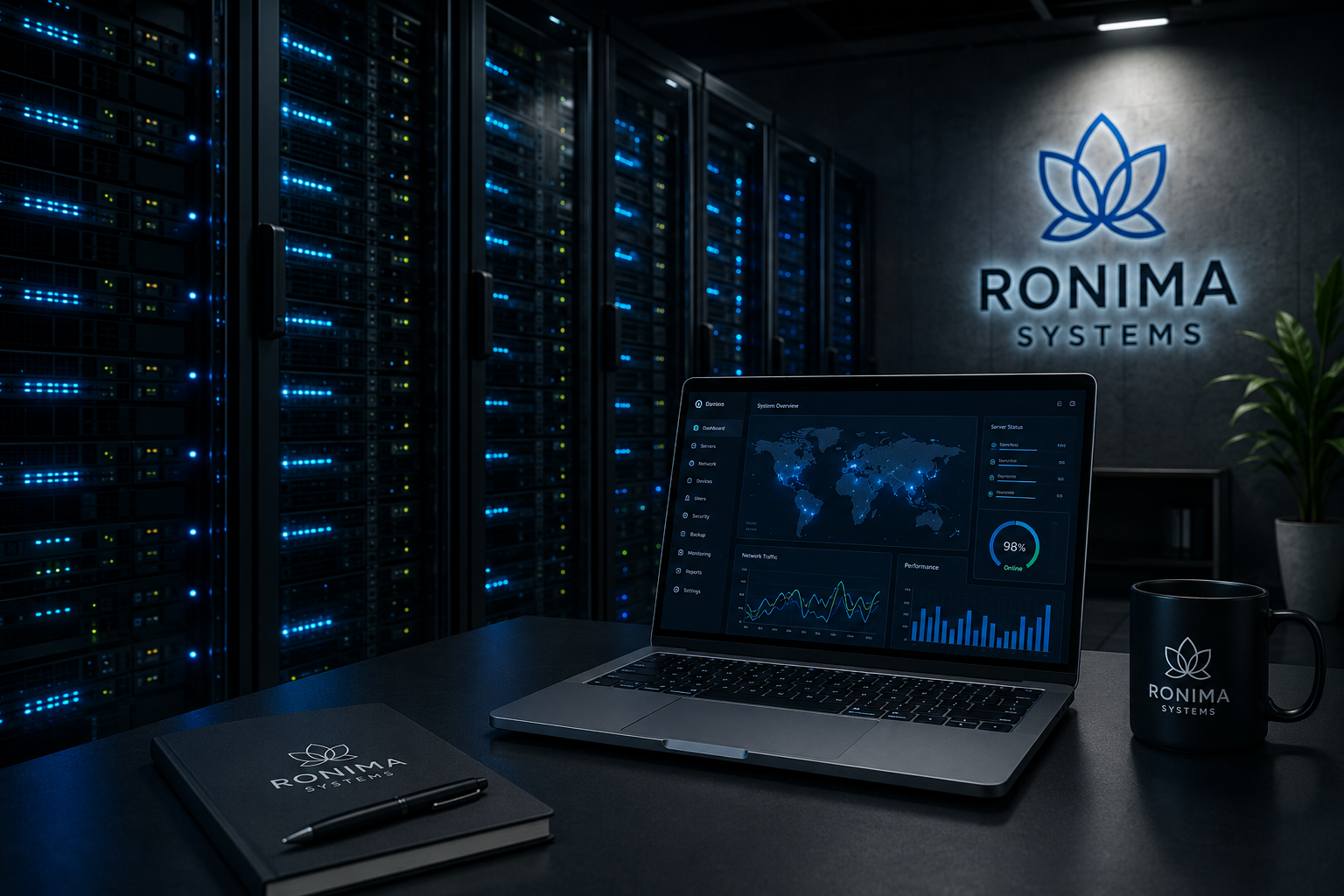 Serverraum, Netzwerküberwachung und IT-Dienstleistungen von RONIMA Systems in Aachen